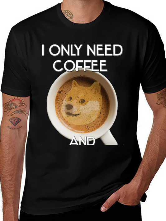 Coffee & Doge T-Shirt - Funny Meme Tee