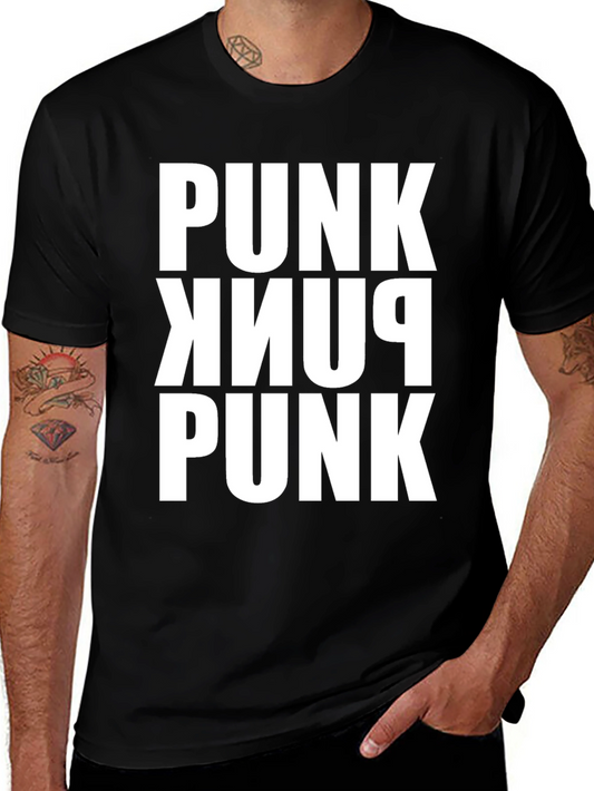 Punk Bold Graphic T-Shirt - Black Cotton Tee