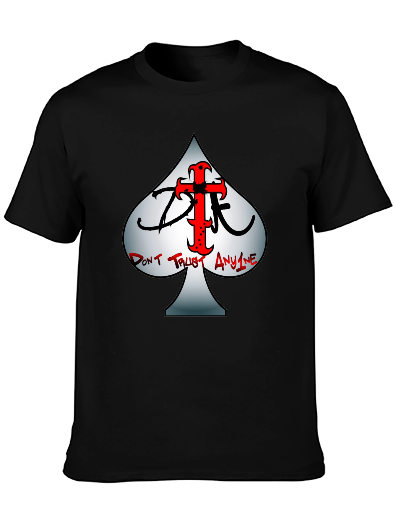 Dont Trust Anyone Graphic T-Shirt - Black Cotton Blend