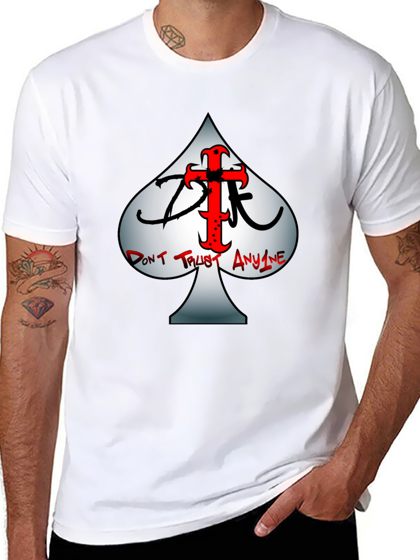 Dont Trust Anyone Graphic T-Shirt - Black Cotton Blend