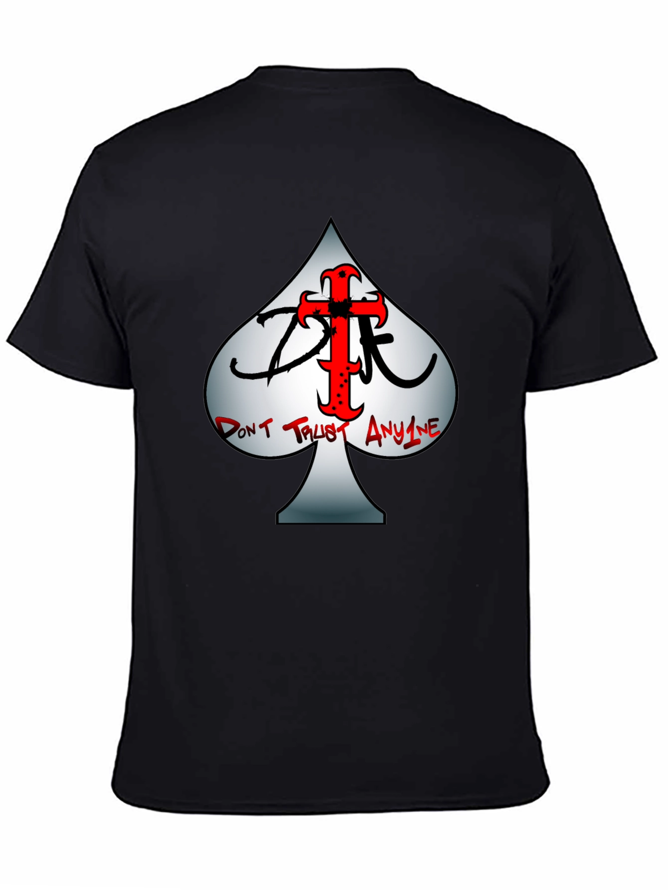 Dont Trust Anyone Graphic T-Shirt - Black Cotton Blend