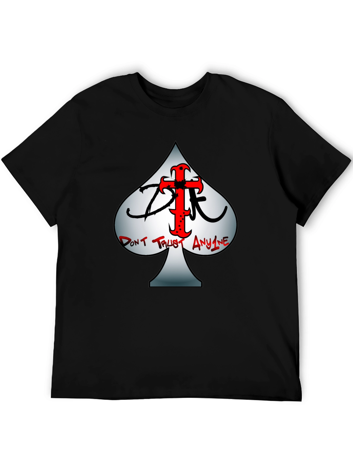 Dont Trust Anyone Graphic T-Shirt - Black Cotton Blend