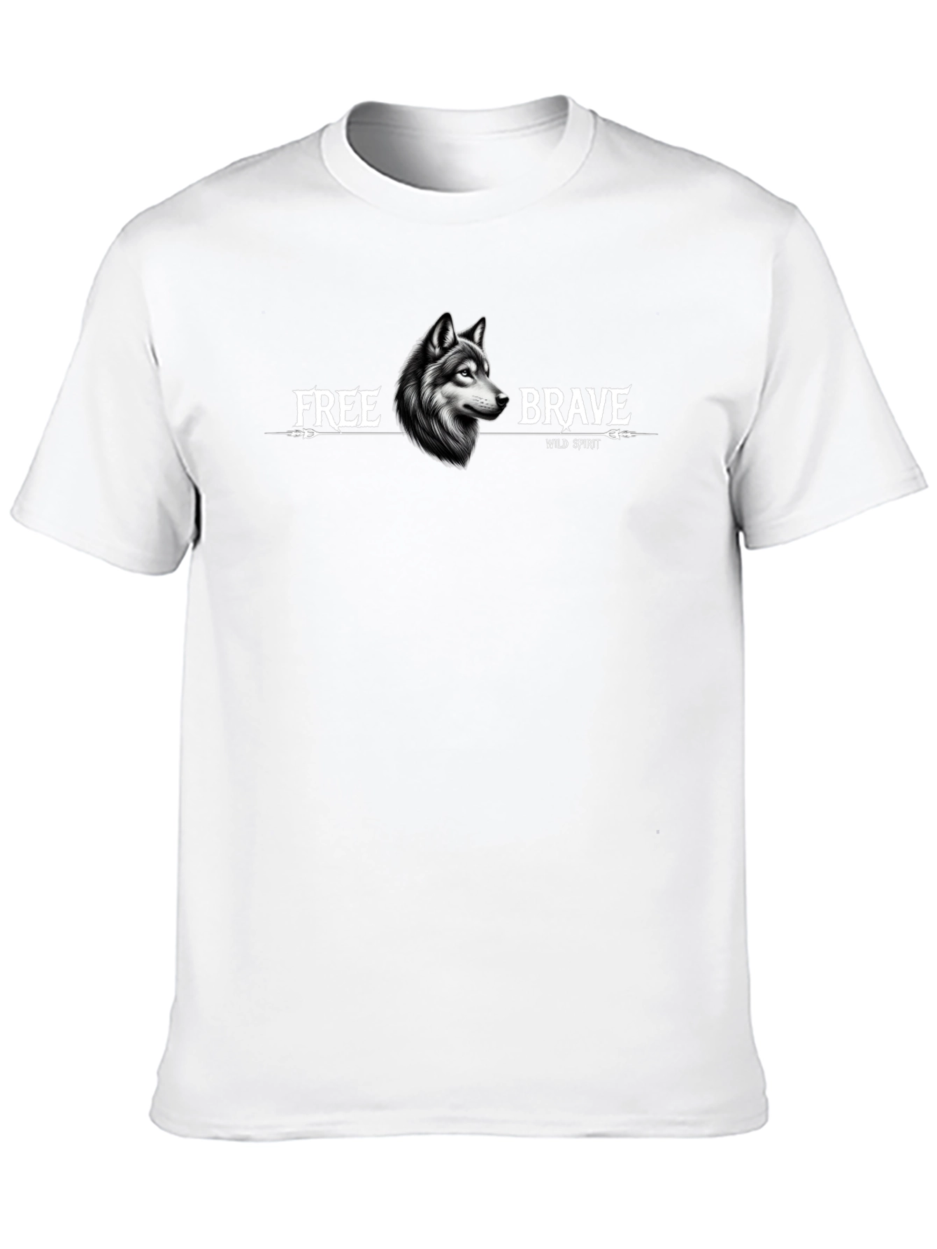 Wolf Spirit Graphic T-Shirt - Free Brave