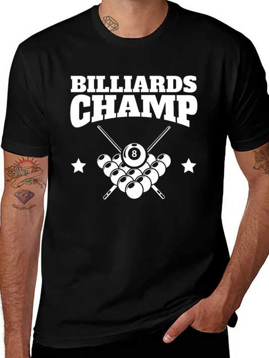 Billiards Champ Graphic T-Shirt - Pool Player Tee