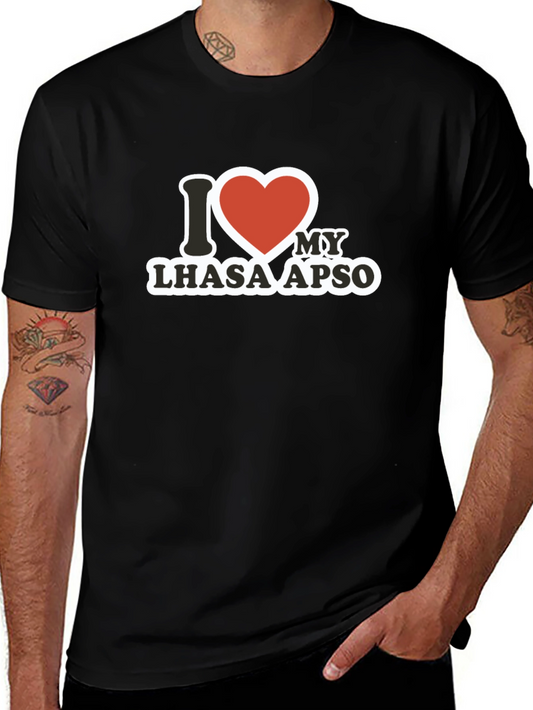 I Heart My Lhasa Apso Graphic Tee - Black