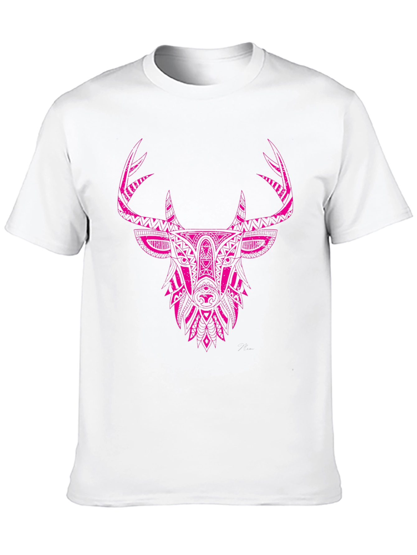 Black T-shirt with Tribal Deer Head Print
