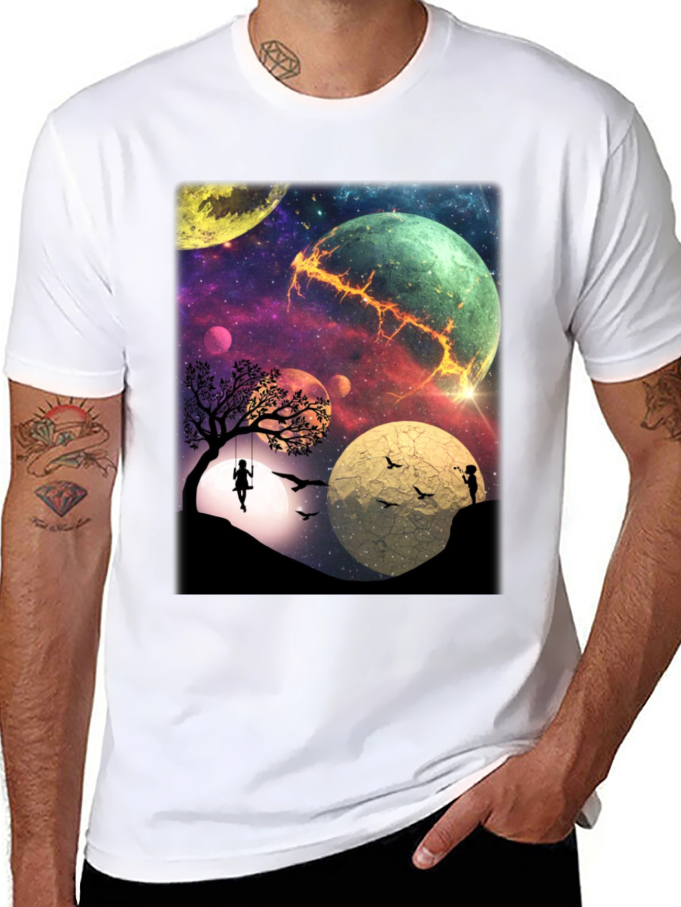 Cosmic Dreamscape Black T-Shirt