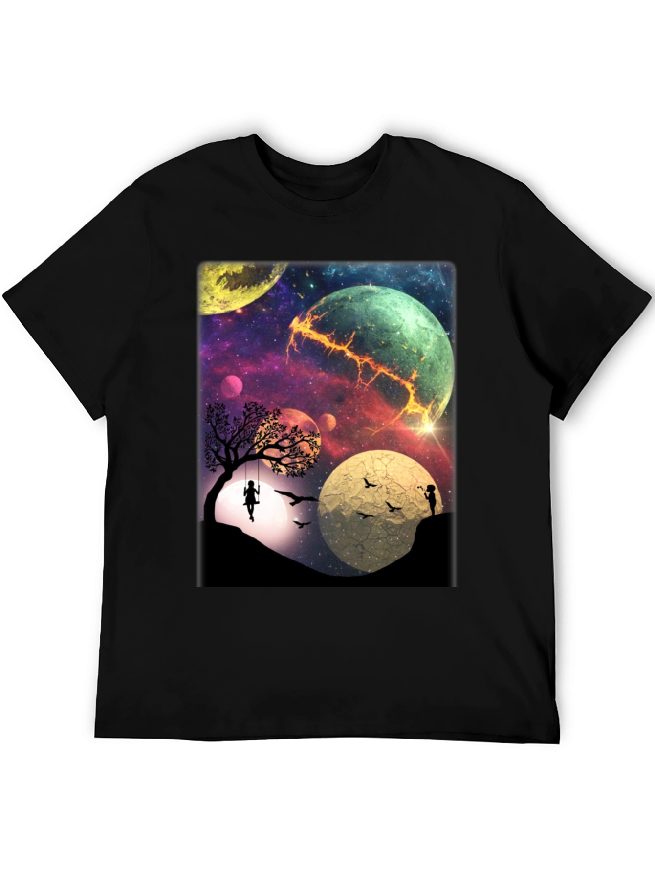 Cosmic Dreamscape Black T-Shirt