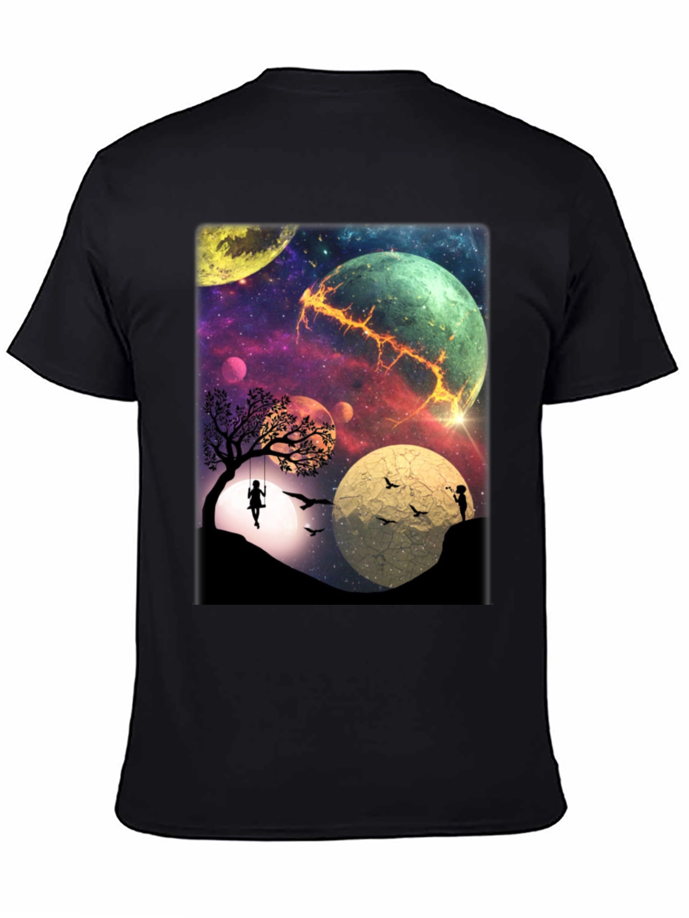 Cosmic Dreamscape Black T-Shirt