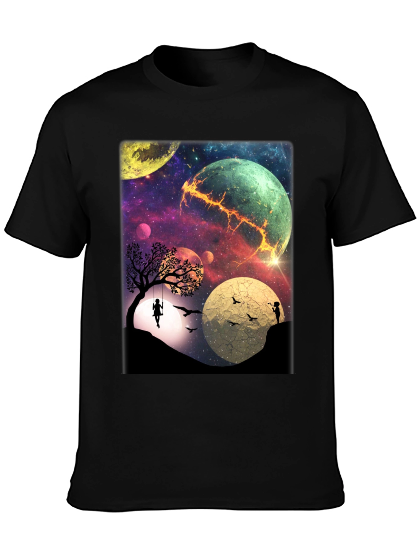 Cosmic Dreamscape Black T-Shirt