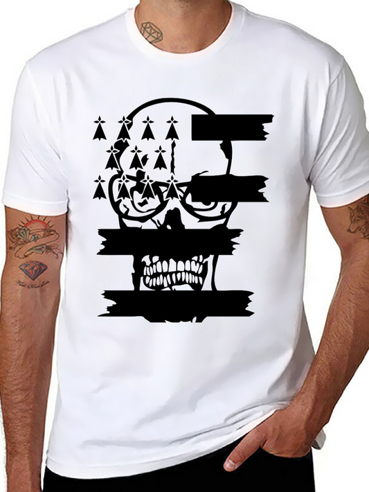 Skull & Ermine Black Graphic Tee - Stylish Mens Fashion