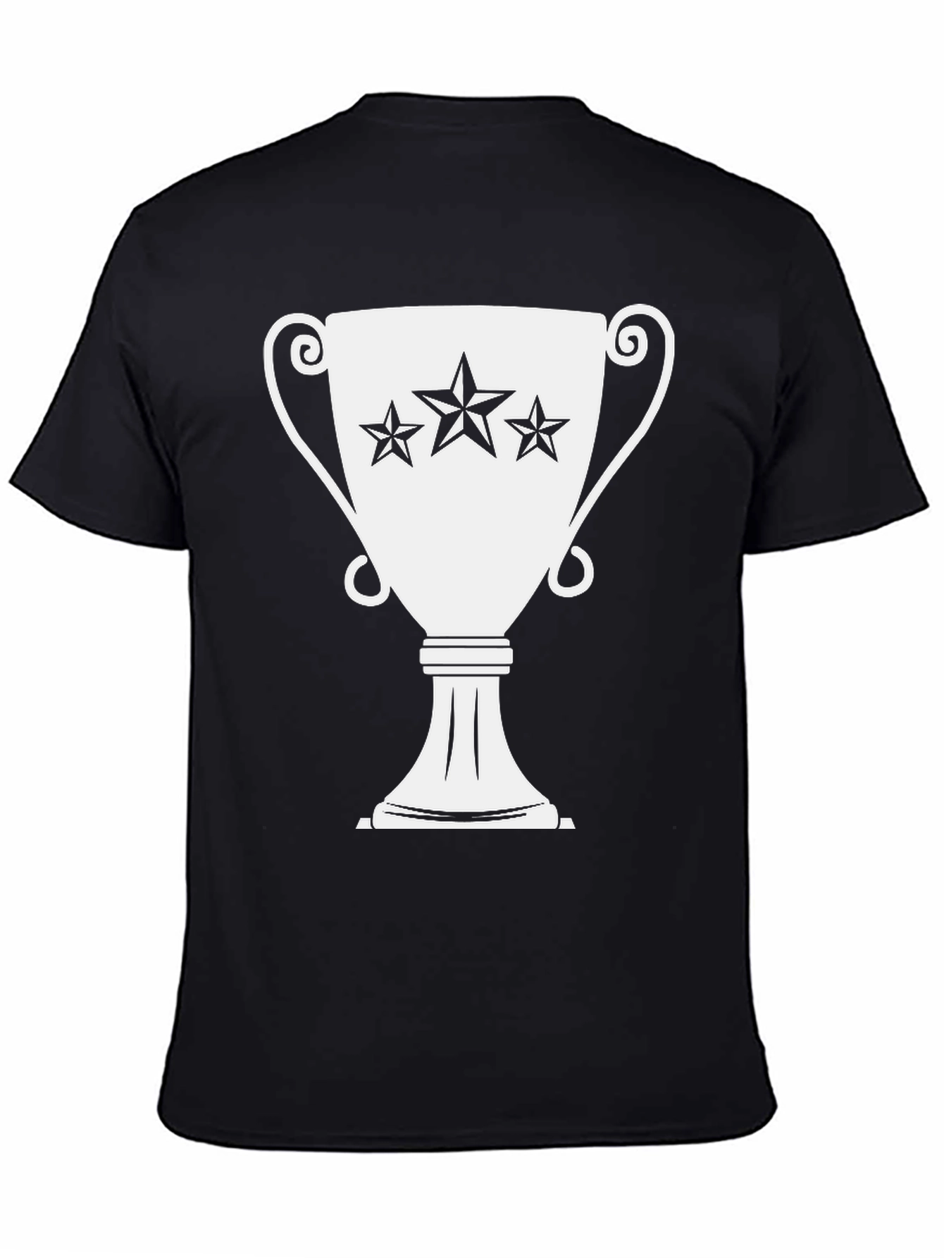 Trophy Star Graphic Tee - Black Cotton Casual Shirt