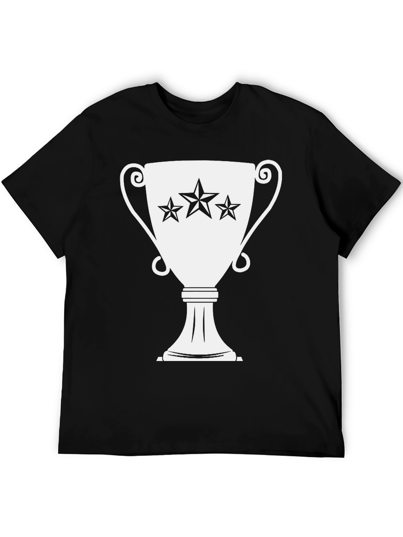 Trophy Star Graphic Tee - Black Cotton Casual Shirt