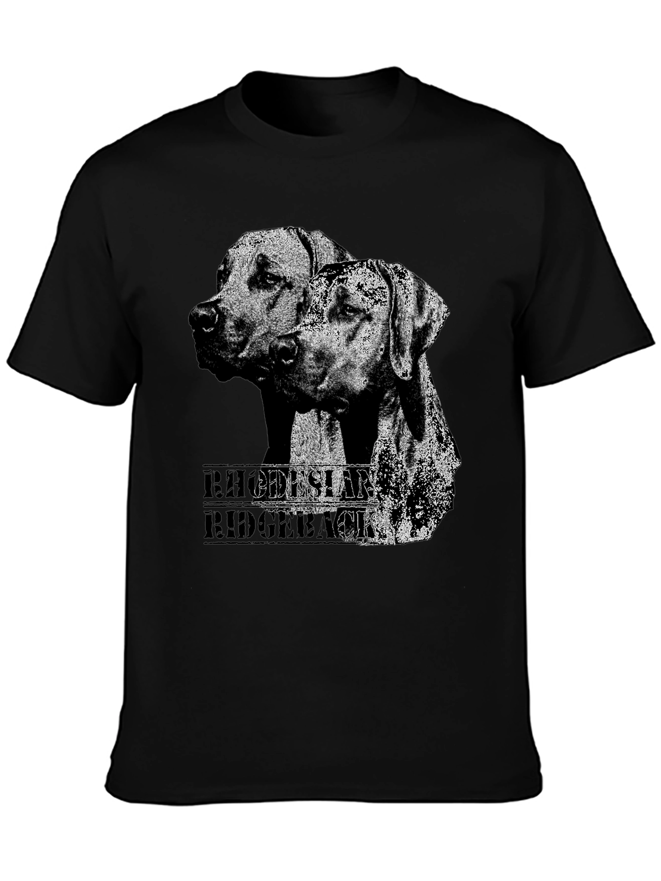 Rhodesian Ridgeback Dog Graphic Print Black T-Shirt