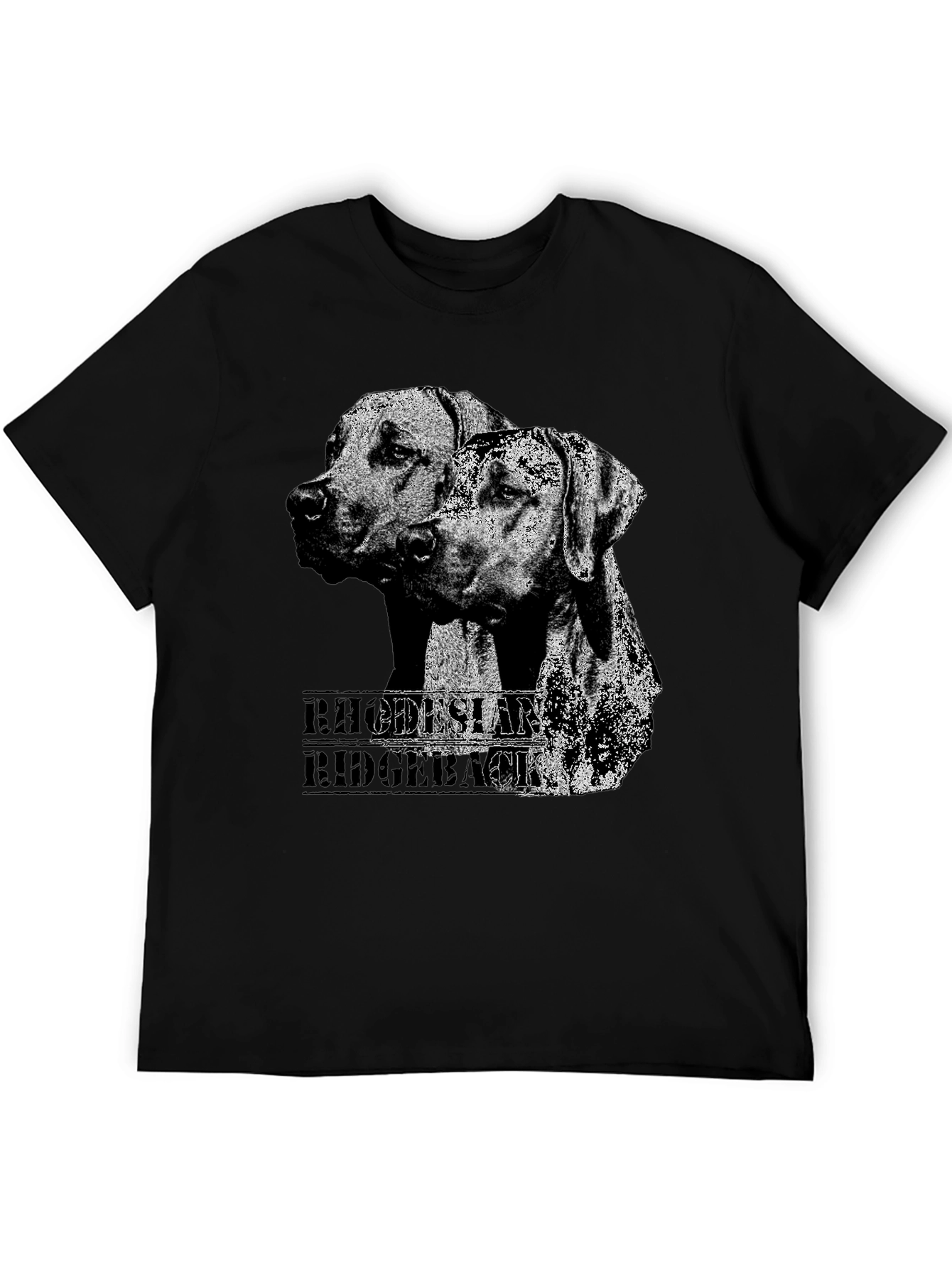 Rhodesian Ridgeback Dog Graphic Print Black T-Shirt