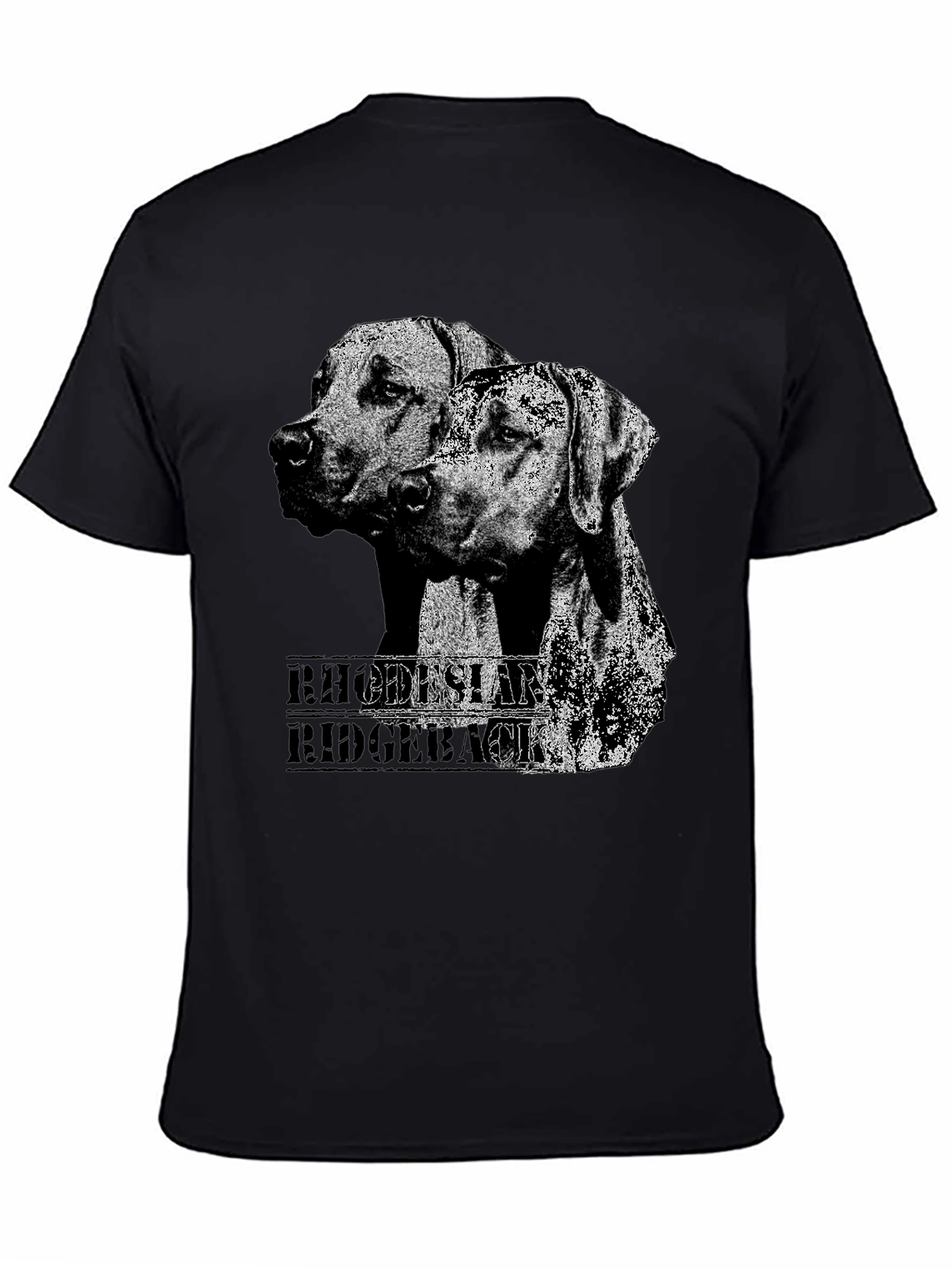 Rhodesian Ridgeback Dog Graphic Print Black T-Shirt