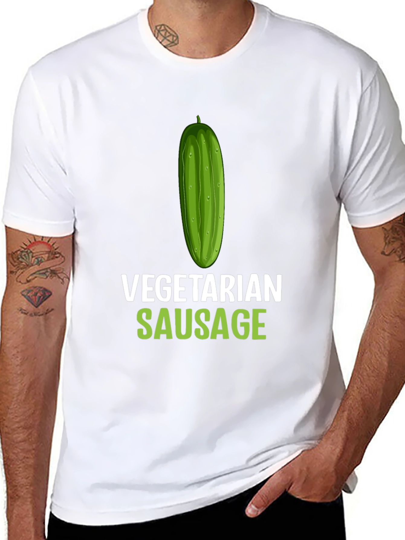Vegetarian Sausage T-Shirt - Funny Vegan Tee