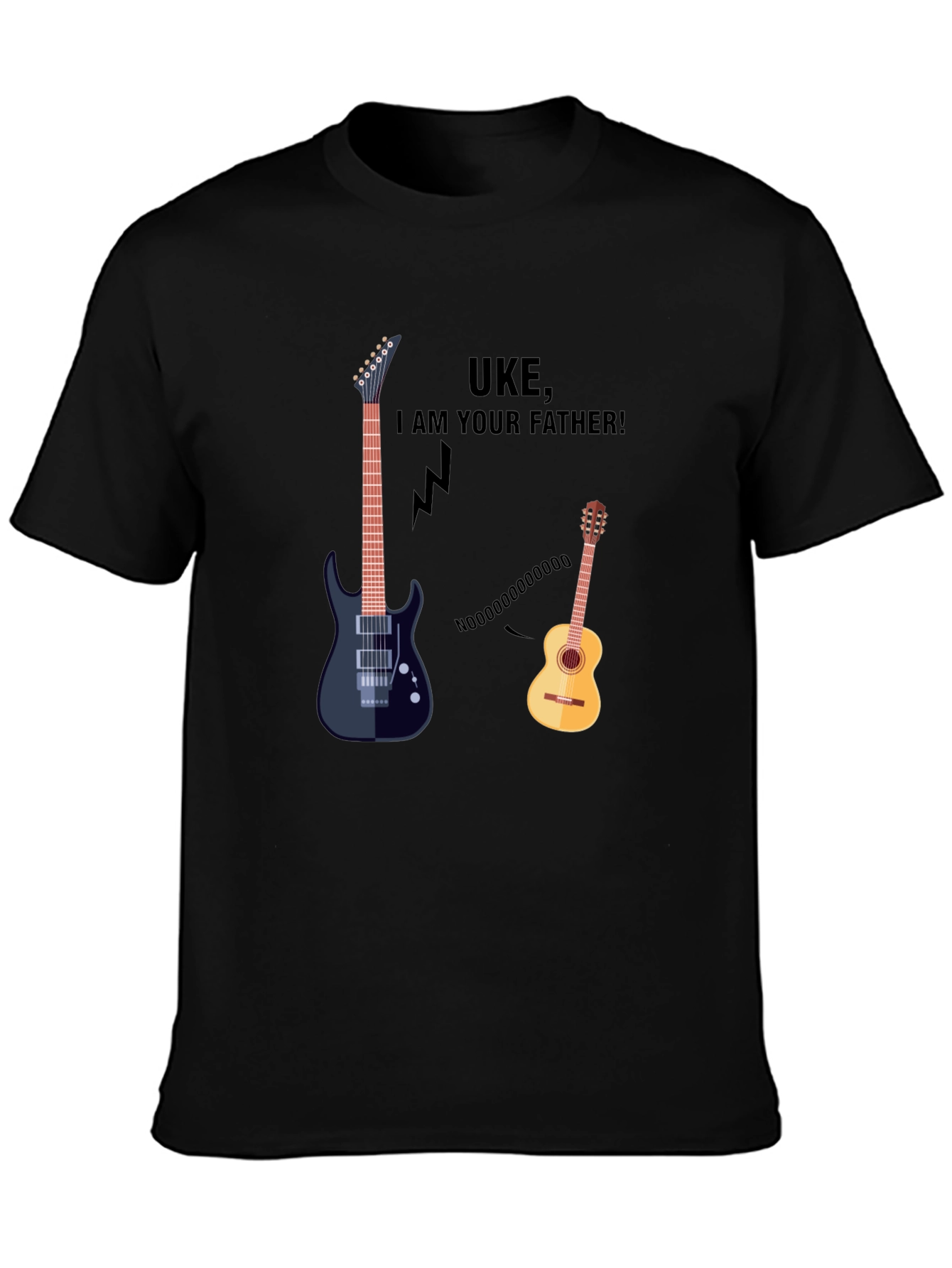 Guitar Dad Joke Black T-Shirt