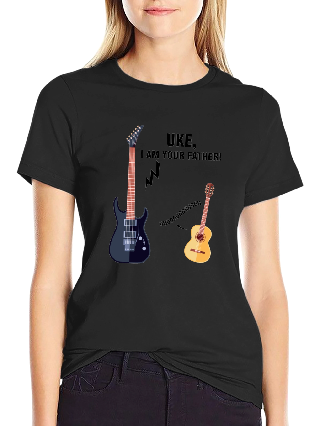 Guitar Dad Joke Black T-Shirt