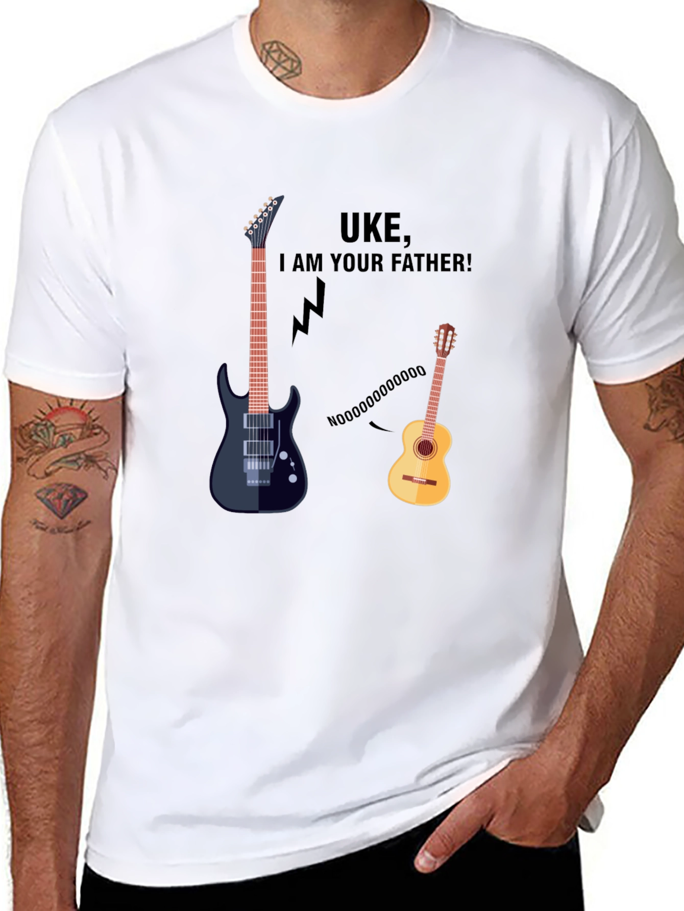Guitar Dad Joke Black T-Shirt