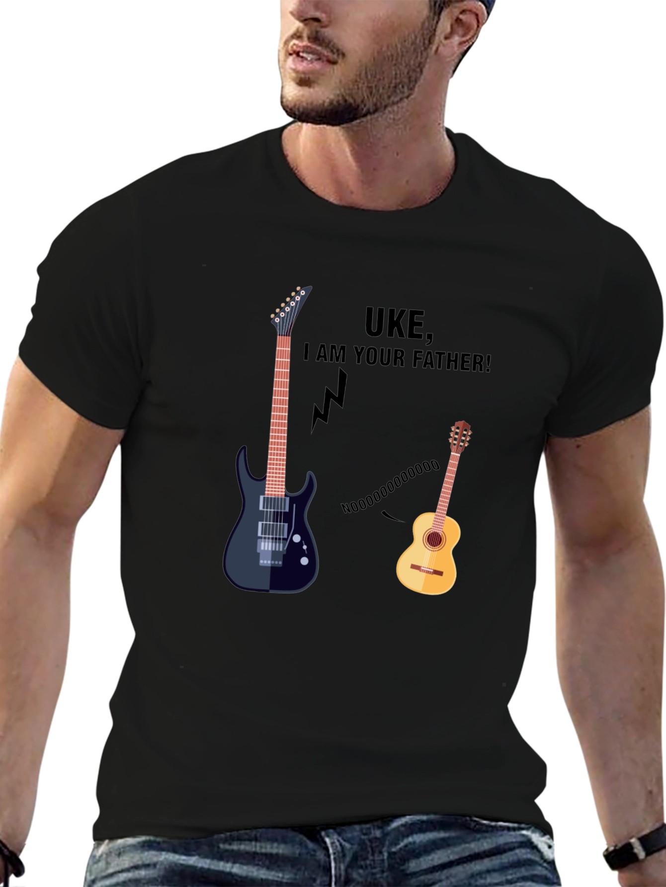 Guitar Dad Joke Black T-Shirt