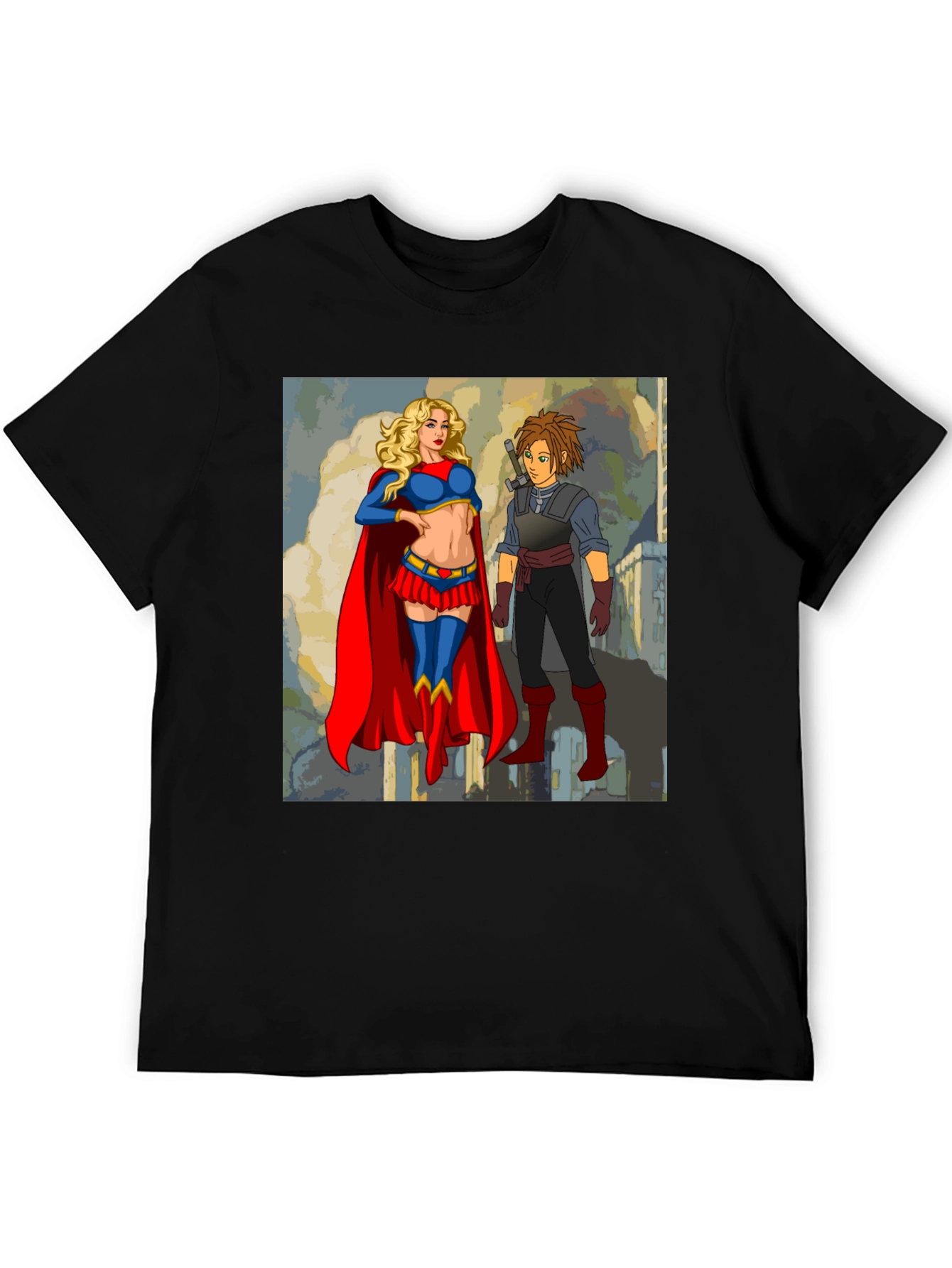 Supergirl & Friend T-Shirt - Comic Art