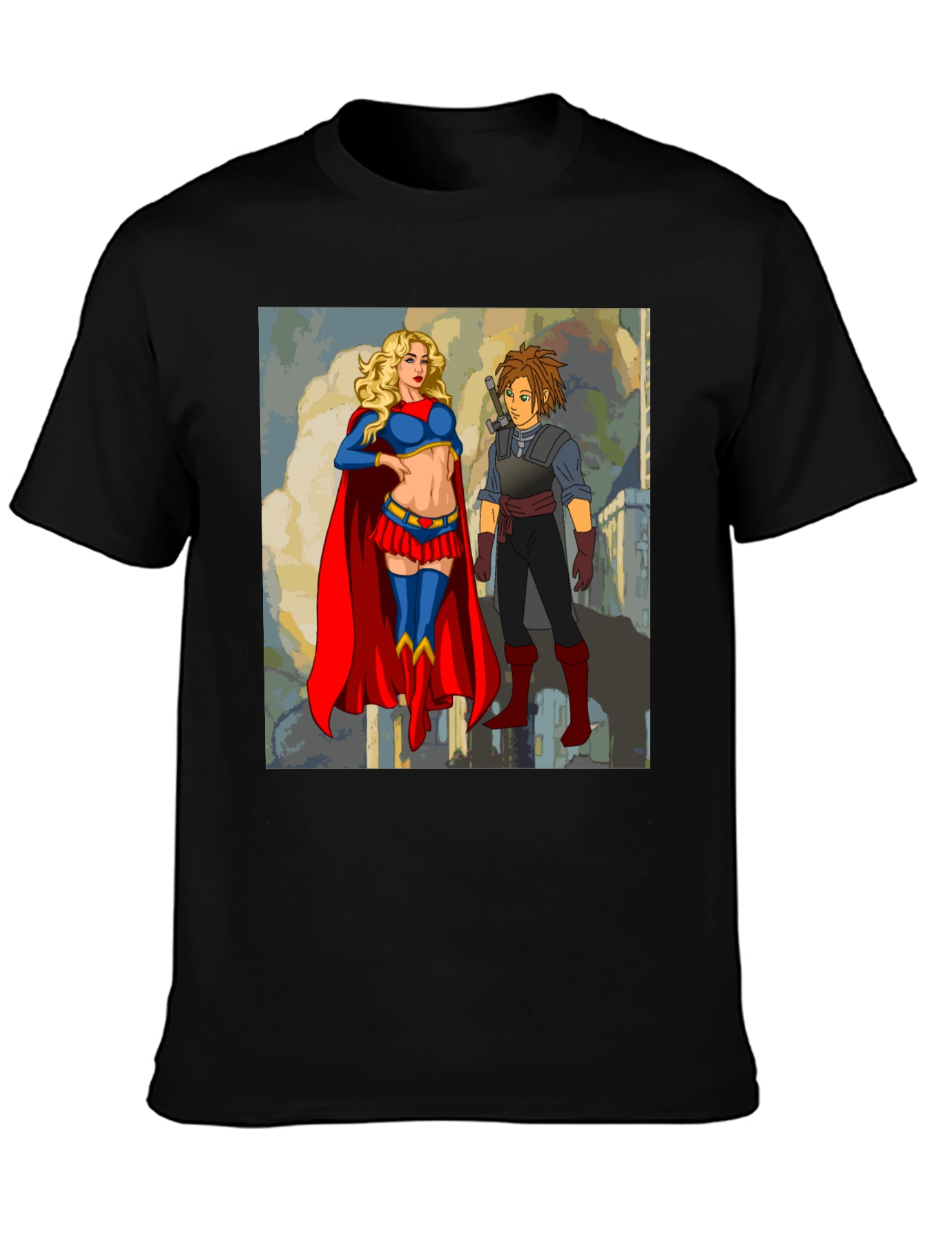Supergirl & Friend T-Shirt - Comic Art