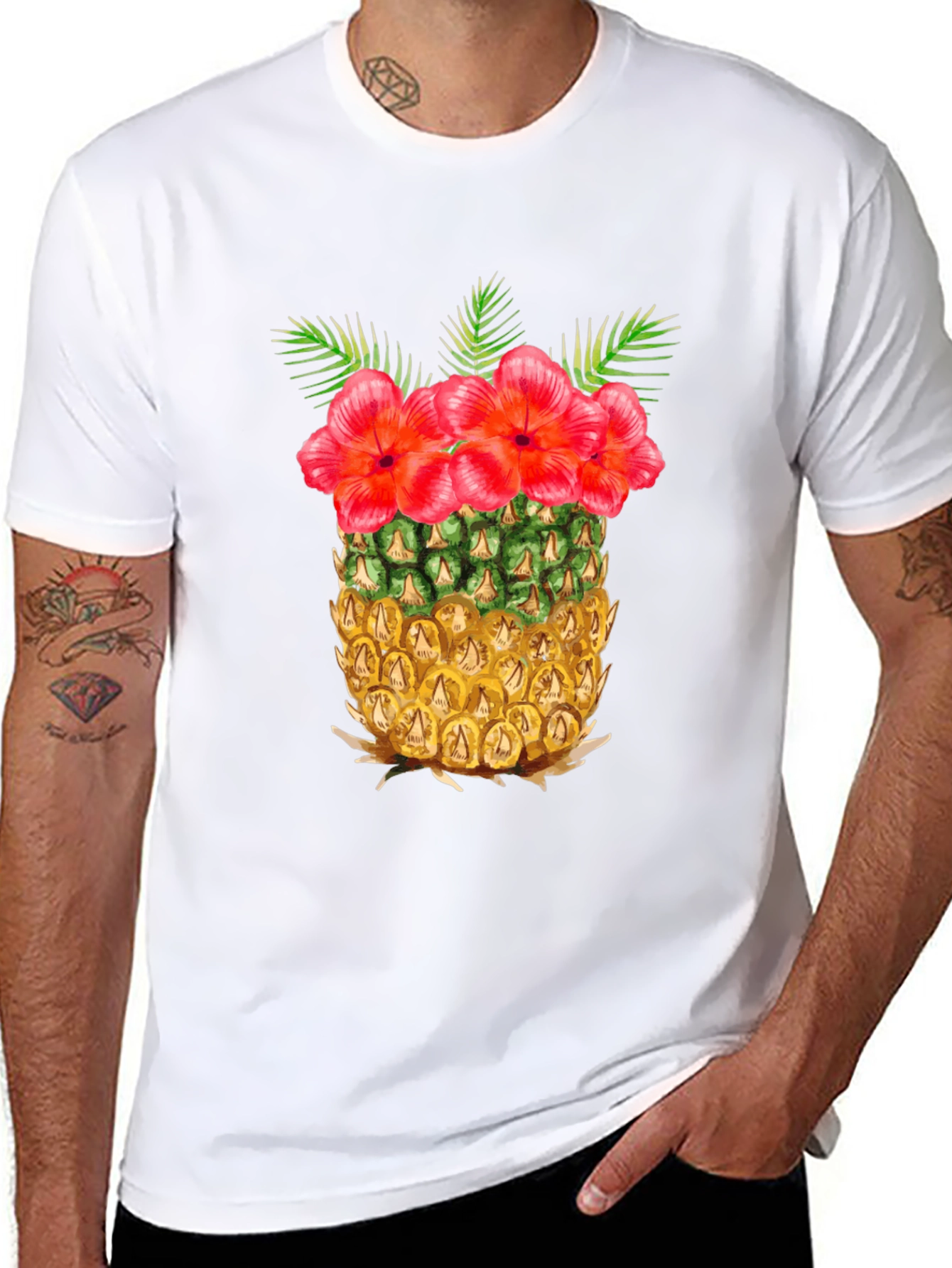 Tropical Pineapple Floral T-Shirt