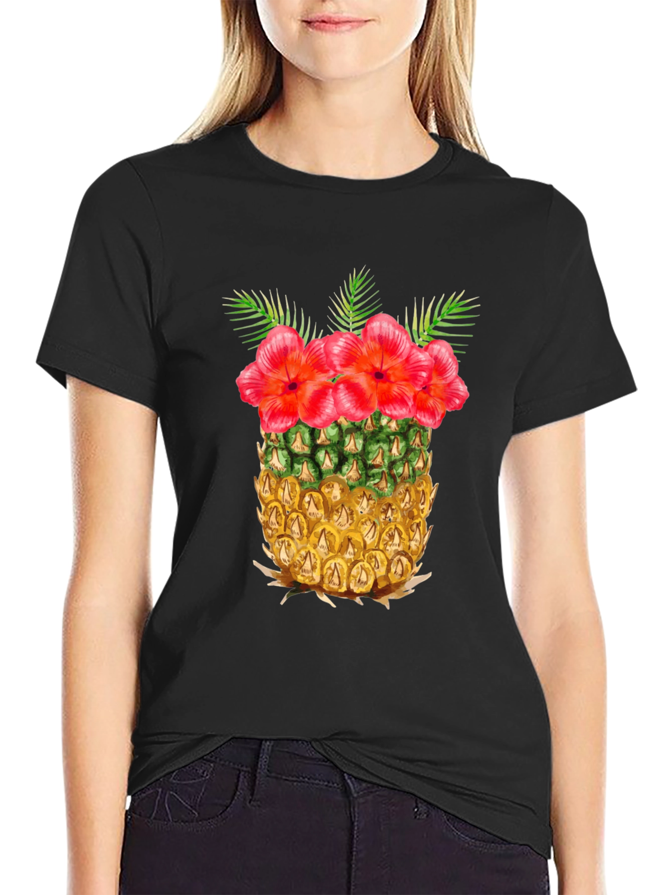 Tropical Pineapple Floral T-Shirt