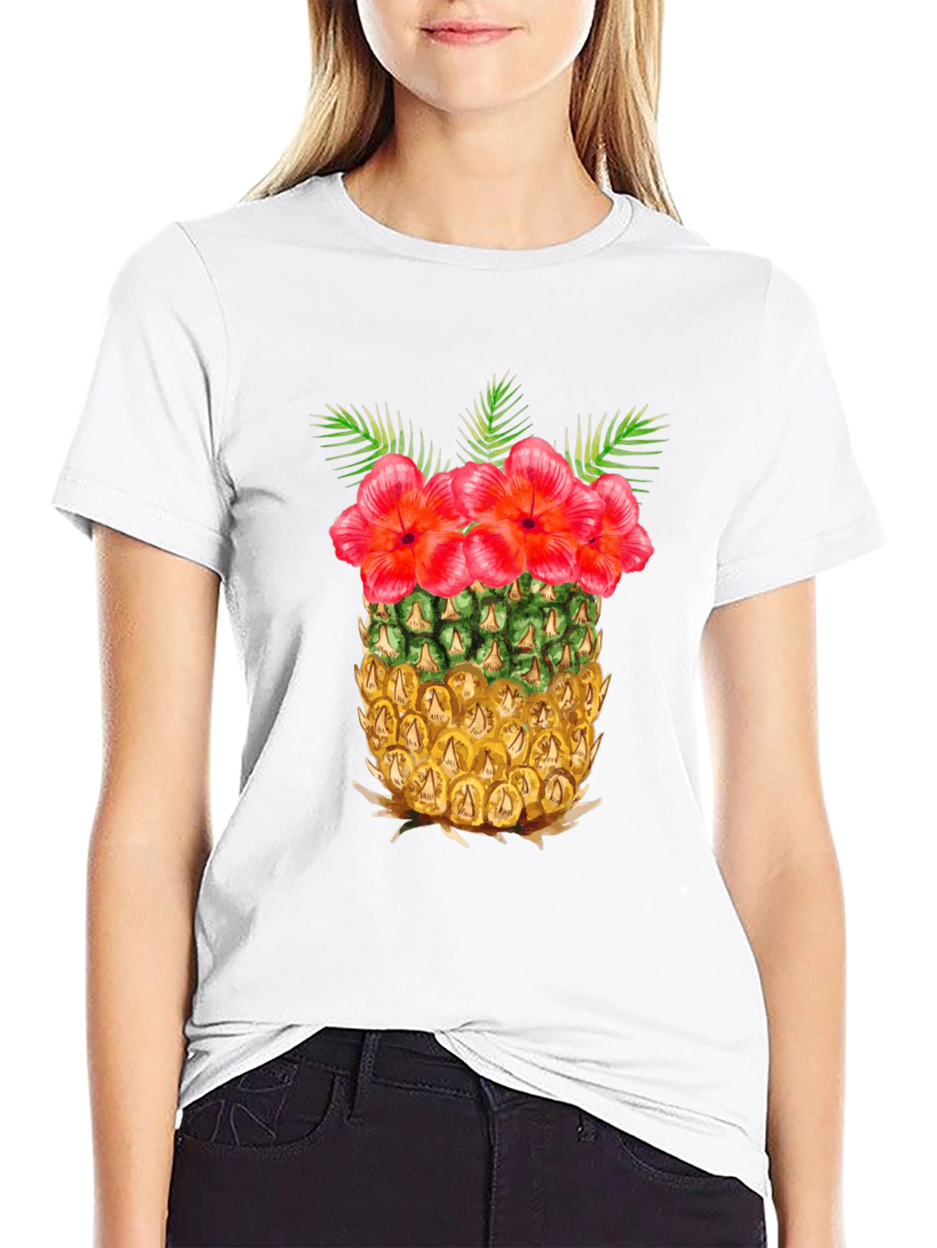 Tropical Pineapple Floral T-Shirt