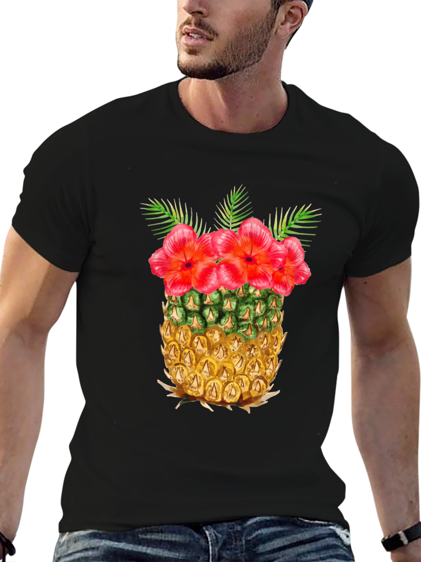Tropical Pineapple Floral T-Shirt