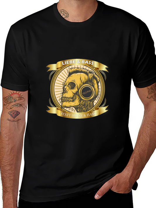 Liebe & Bass Techno Skull T-Shirt