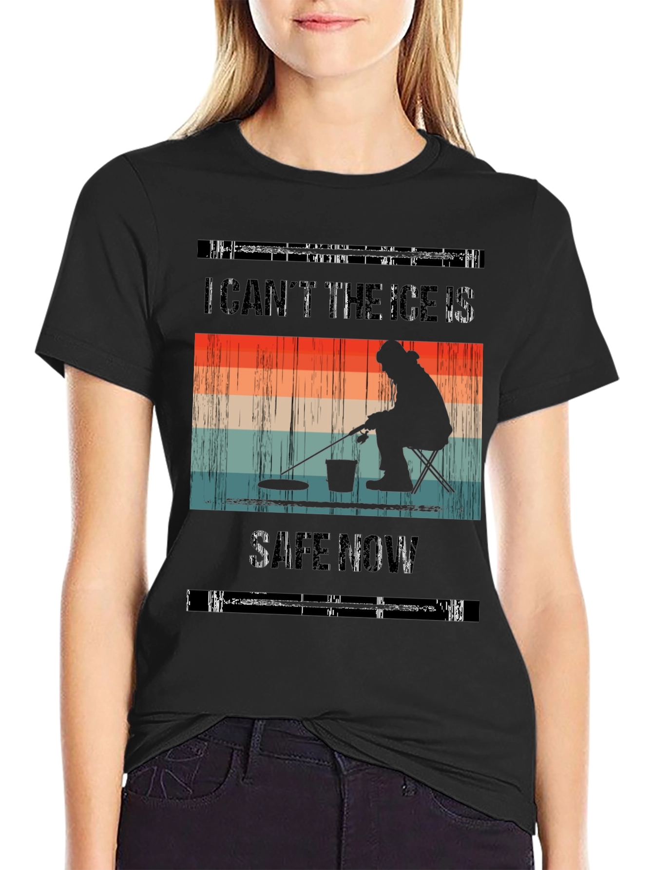 I Cant The Ice Is Safe Now Black T-Shirt