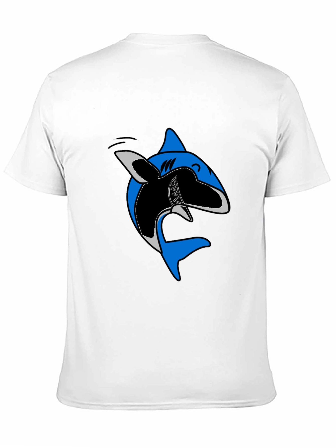 Cartoon Shark Graphic Tee - Casual Cotton T-Shirt