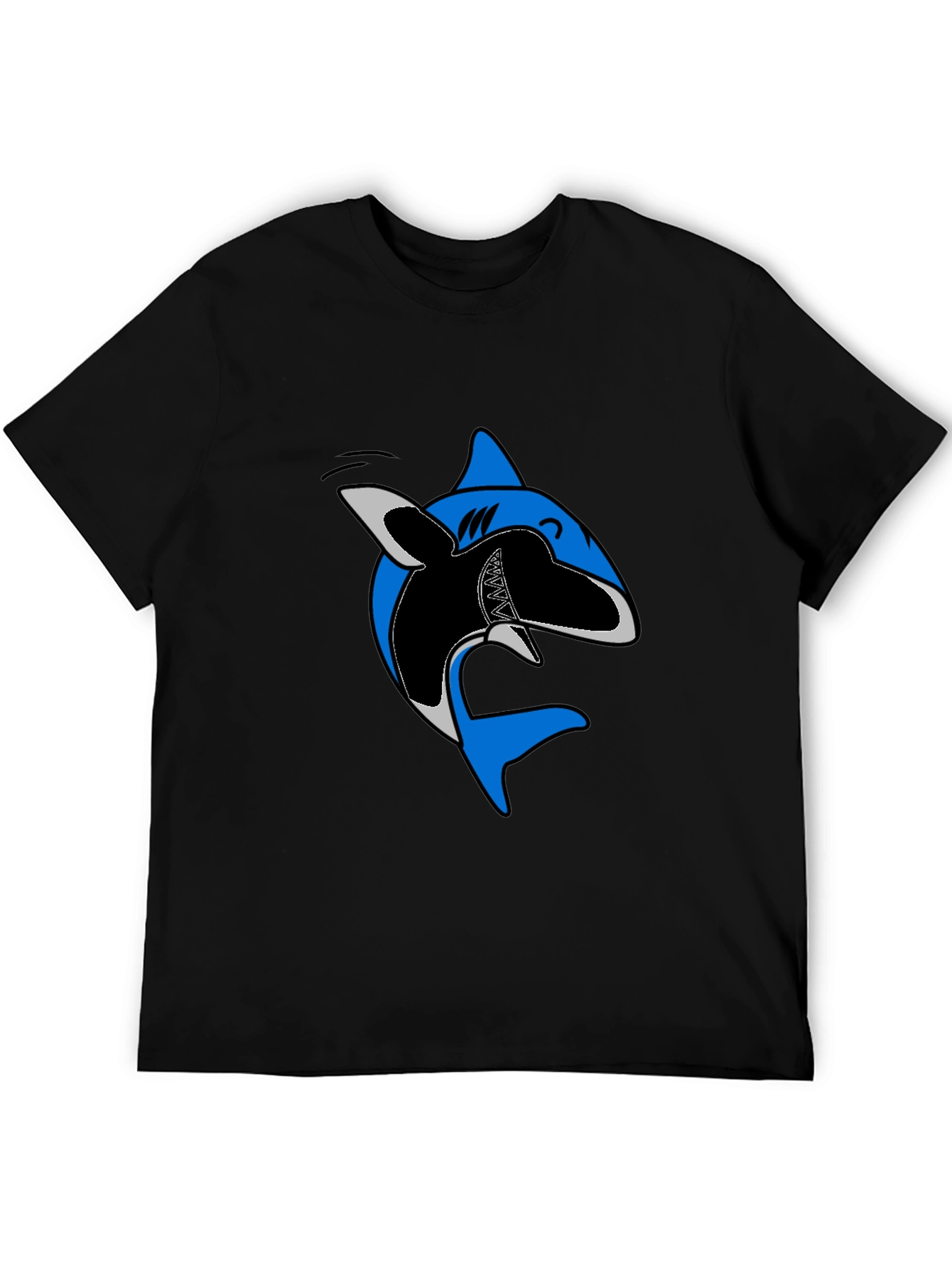 Cartoon Shark Graphic Tee - Casual Cotton T-Shirt