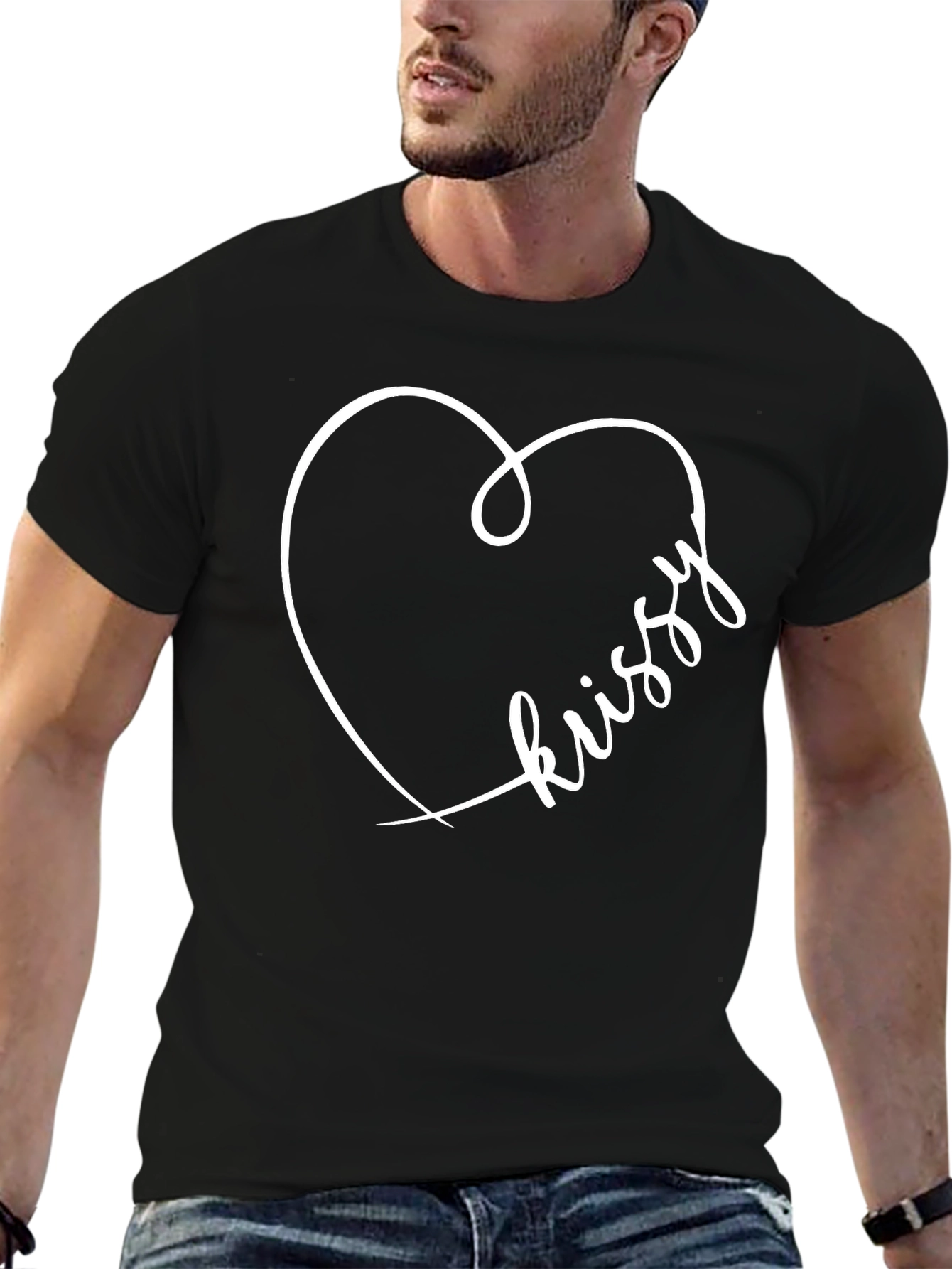 Kissy Heart Graphic Tee - Trendy Casual Comfort