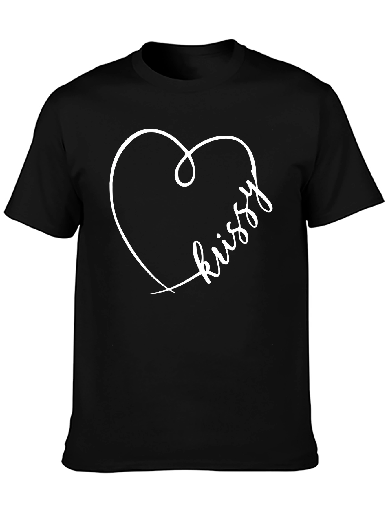 Kissy Heart Graphic Tee - Trendy Casual Comfort