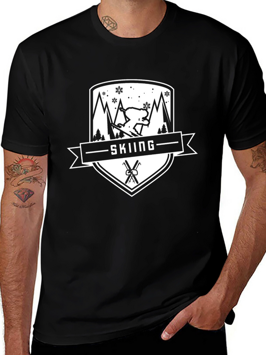 Skiing Adventure Black T-Shirt
