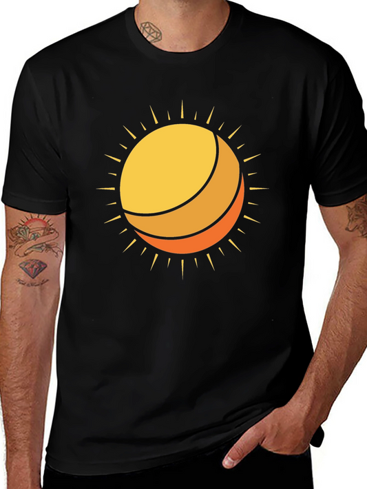 Sun Graphic Black Cotton T-Shirt