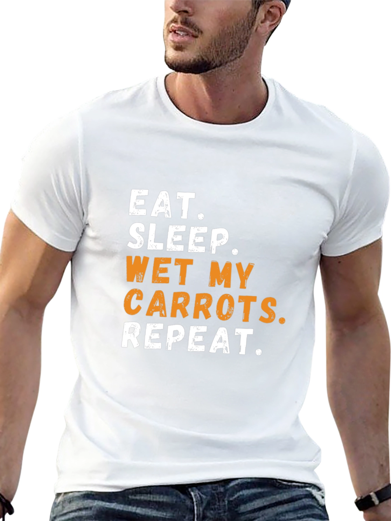 Eat Sleep Wet My Carrots Repeat Black T-Shirt