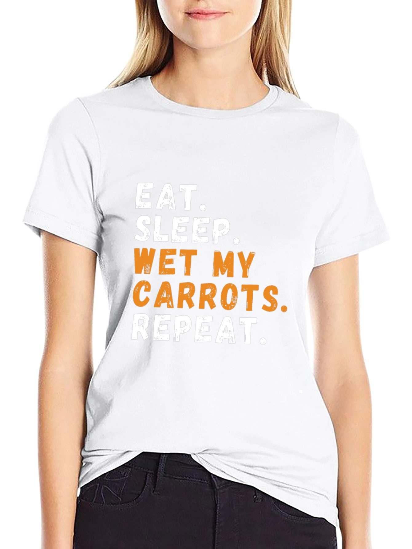 Eat Sleep Wet My Carrots Repeat Black T-Shirt