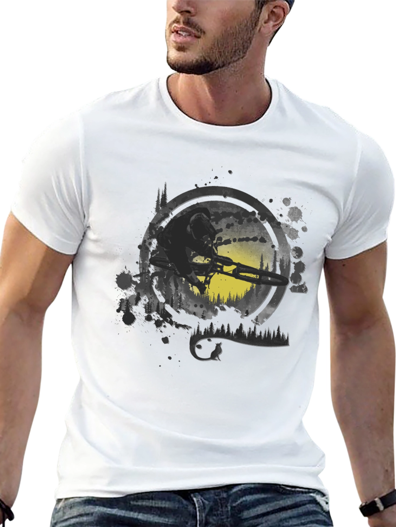 Mountain Bike Graphic Black T-Shirt