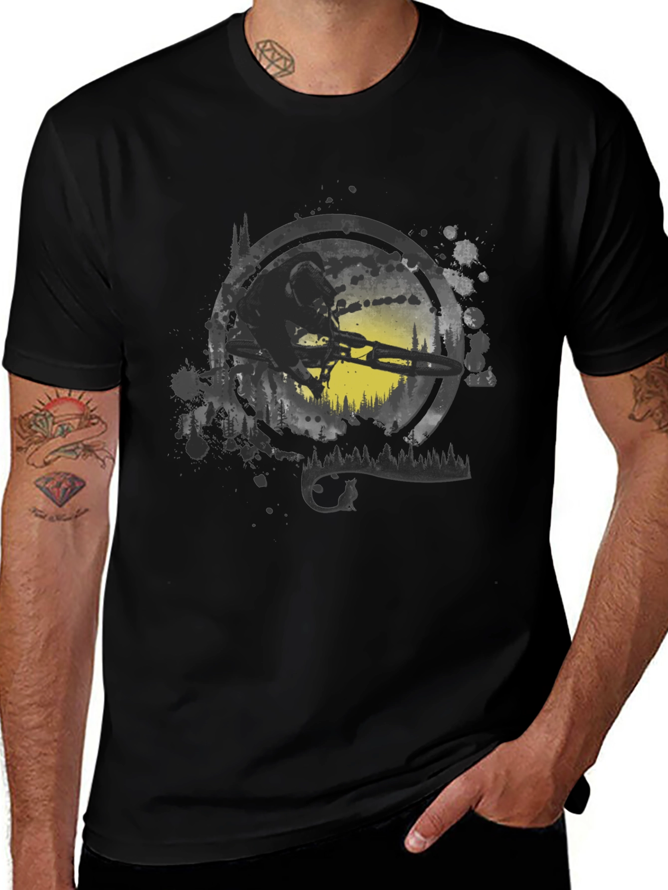 Mountain Bike Graphic Black T-Shirt