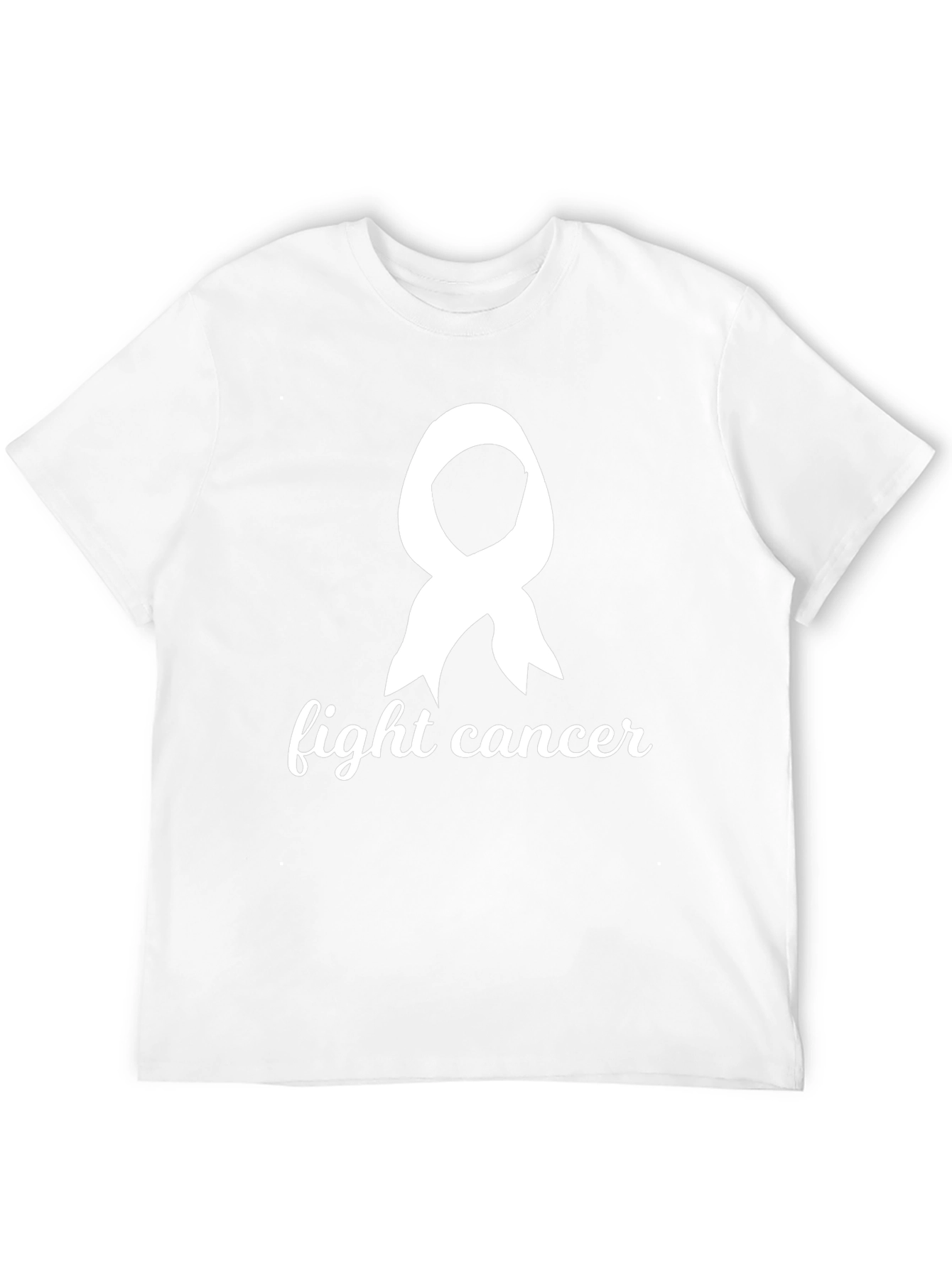 Fight Cancer Awareness Ribbon Graphic Tee - Black