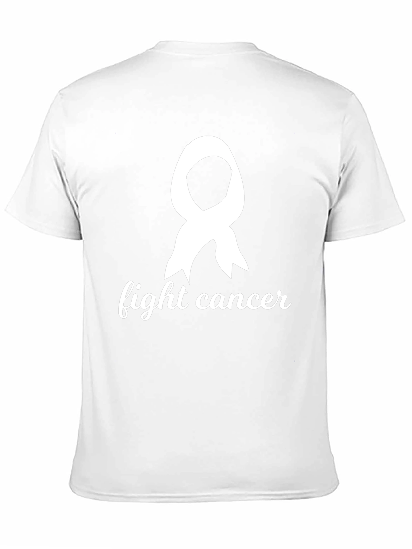 Fight Cancer Awareness Ribbon Graphic Tee - Black