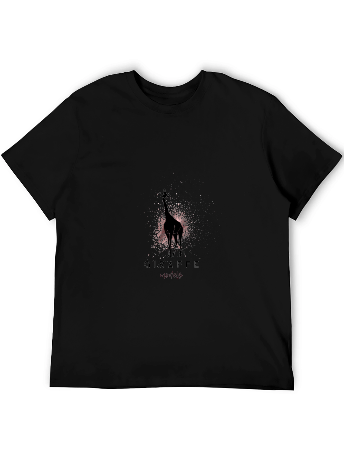 Giraffe Silhouette Graphic T-Shirt - Black