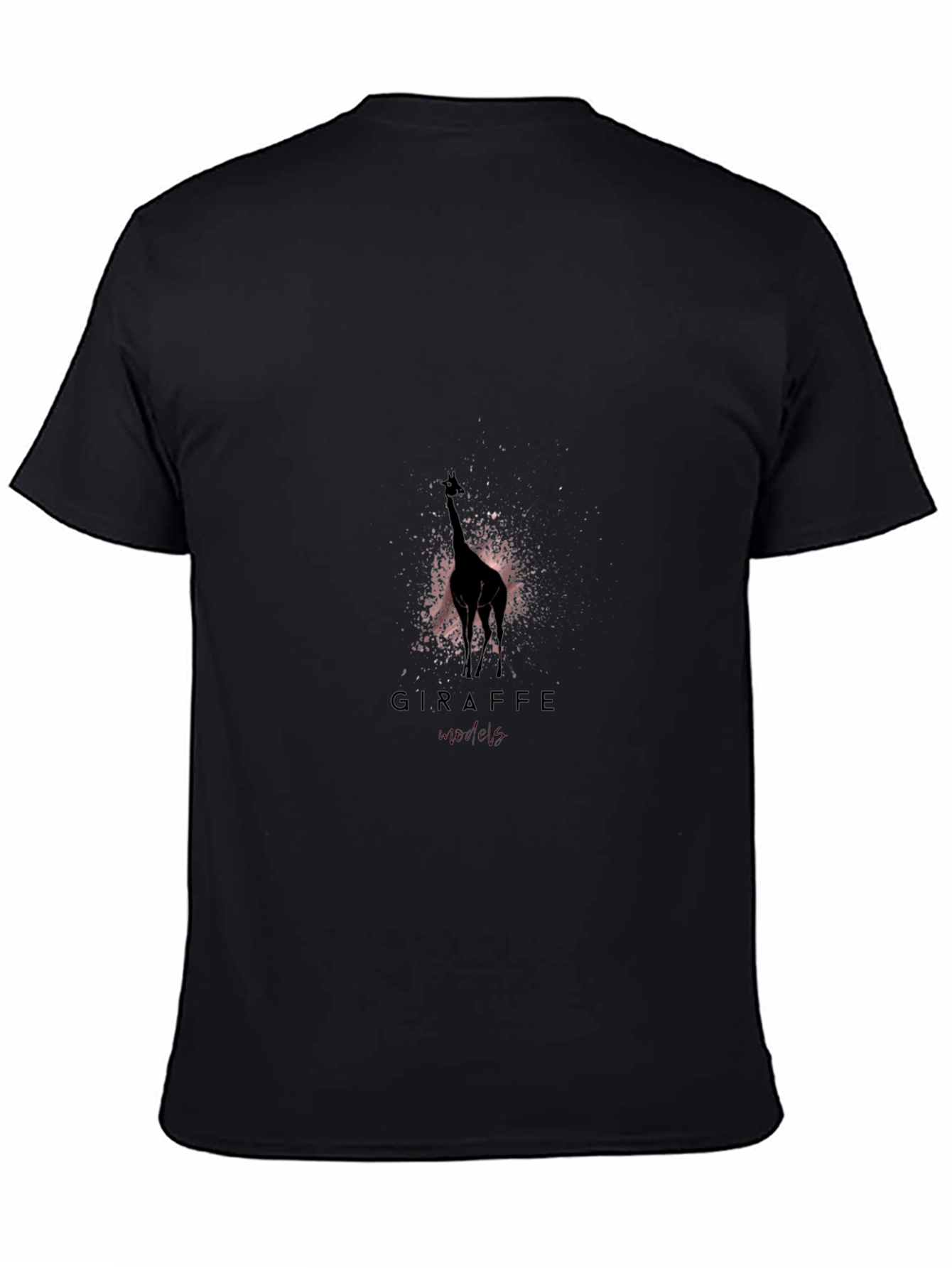 Giraffe Silhouette Graphic T-Shirt - Black