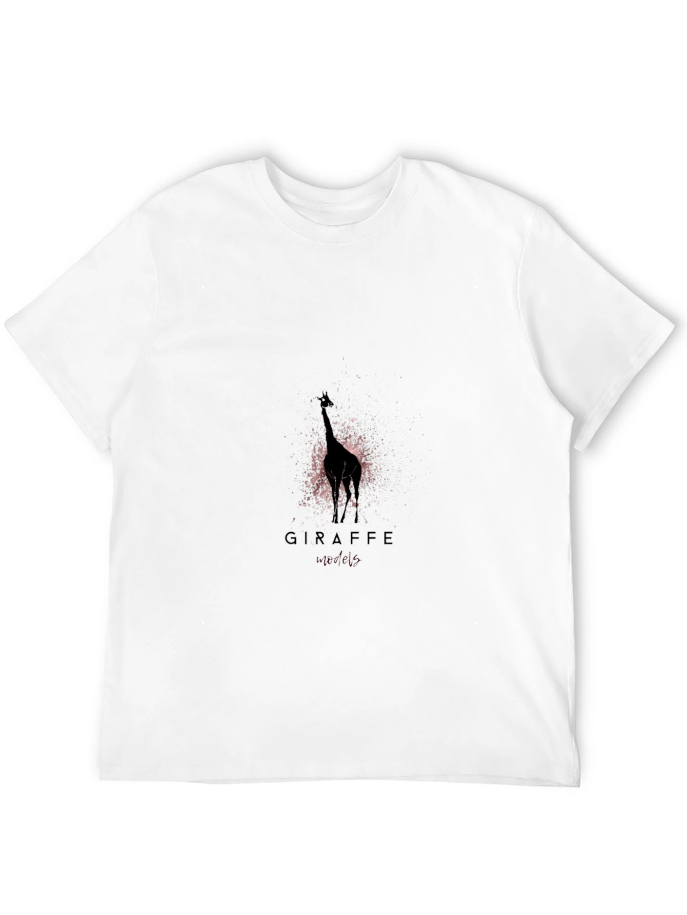 Giraffe Silhouette Graphic T-Shirt - Black