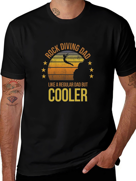 Rock Diving Dad T-Shirt - Cool Dad Tee