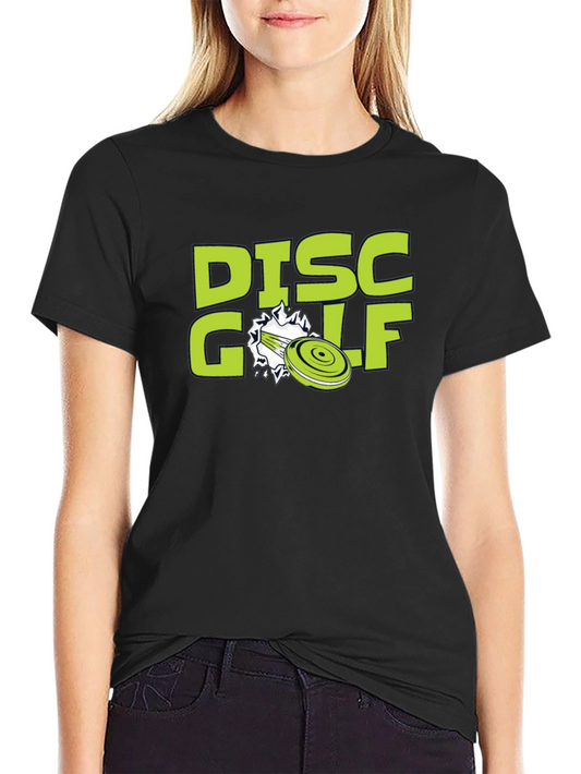 Disc Golf Graphic Tee - Black Cotton Blend Shirt